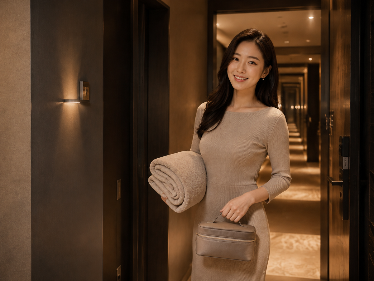 서울 노원구 방문 홈케어 일정을 준비하는 젊은 성인 한국 여성 관리사